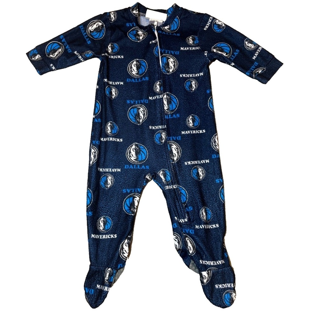 Dallas‎ Mavericks Baby Sleepers 6/9 Months NBA Basketball Footie Pajamas